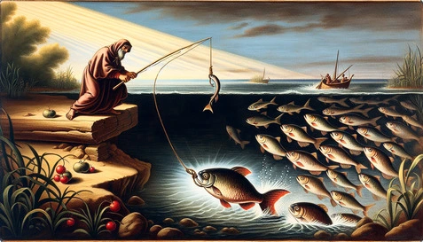 It is a silly fish that is caught twice, with the same bait.